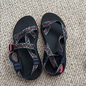 Chaco Black Sandals with Multicolor Straps